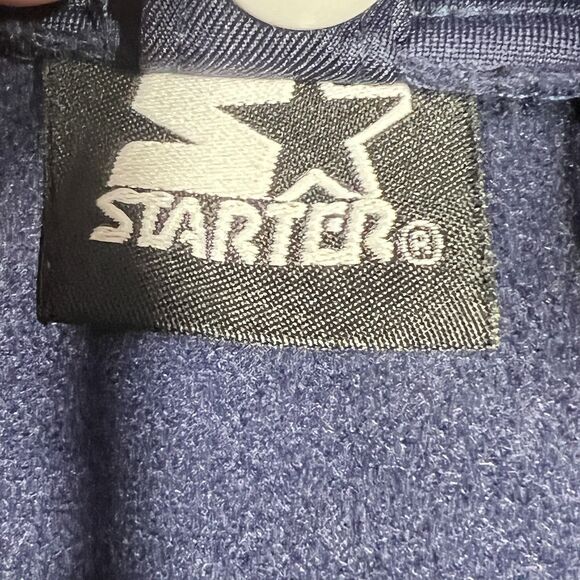 VTG Starter Jacket Athletic Track Mens XL(46/48) Navy Blue White Polyester Retro - Picture 2 of 13